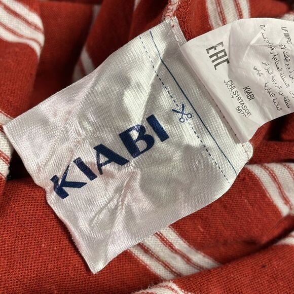 KIABI Ladies Tassel String Strap Tank Cotton Linen Flax Top Shirt Size Medium - Picture 9 of 10